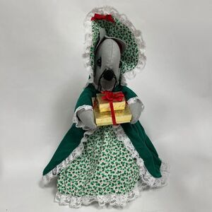 Mon Petit Chou Ltd Victorian Gray Christmas Gifts Mouse Green Dress Vintage